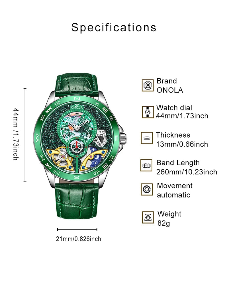 Around The World - Luxury Leather Men's Watch
