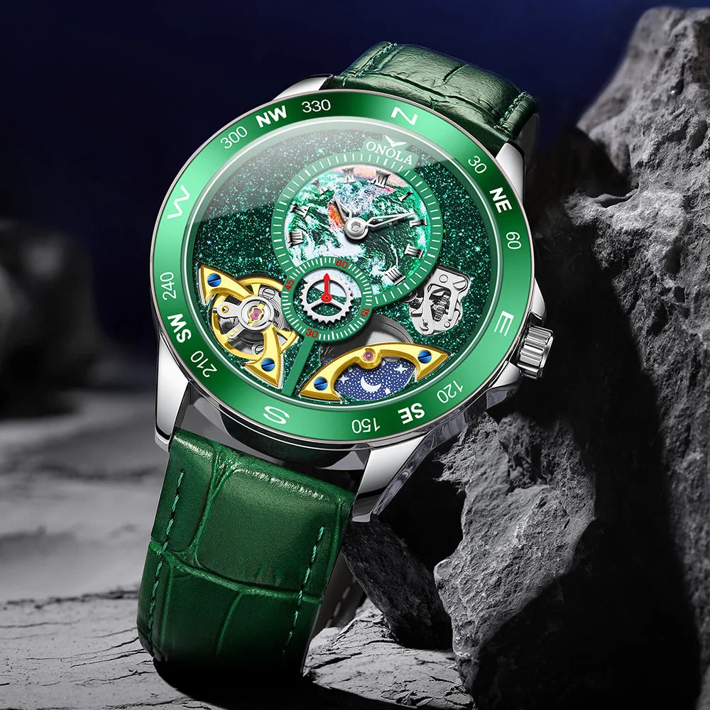 Around The World - Luxury Leather Men's Watch