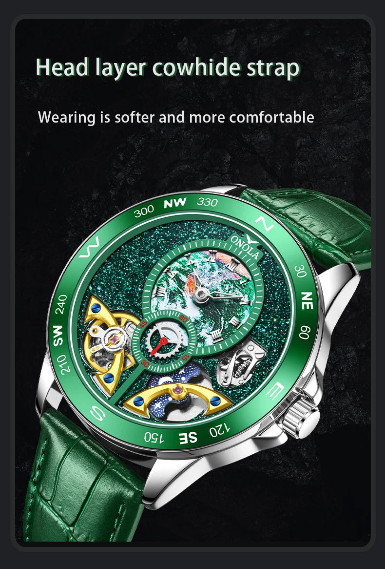 Around The World - Luxury Leather Men's Watch