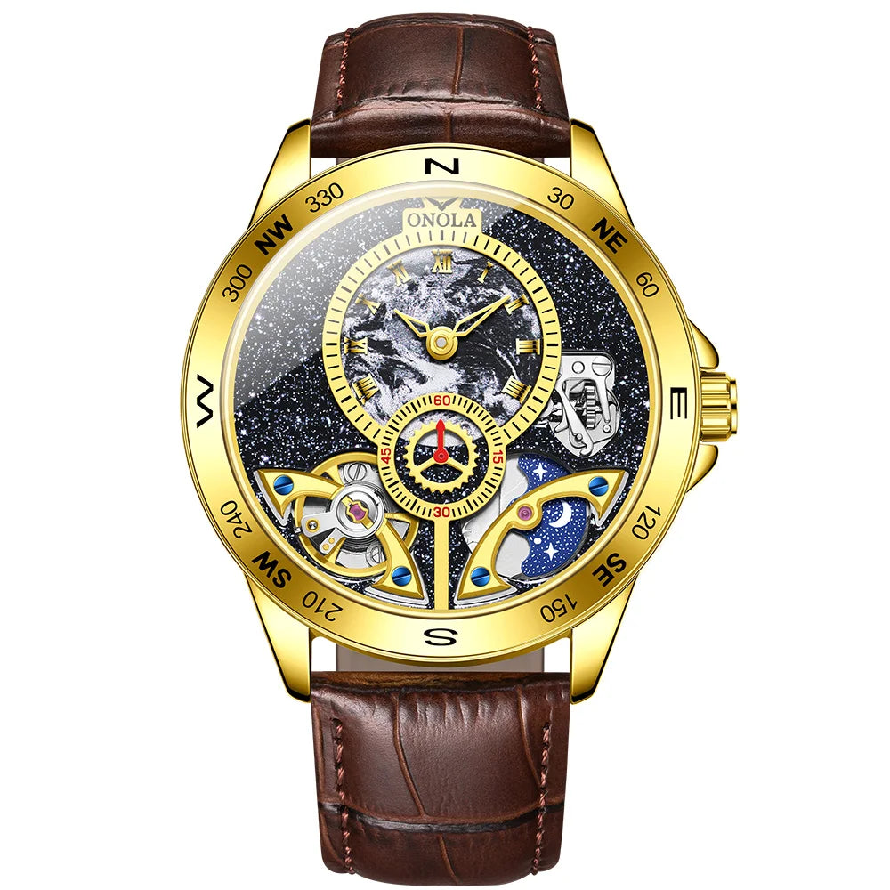 Around The World - Luxury Leather Men's Watch