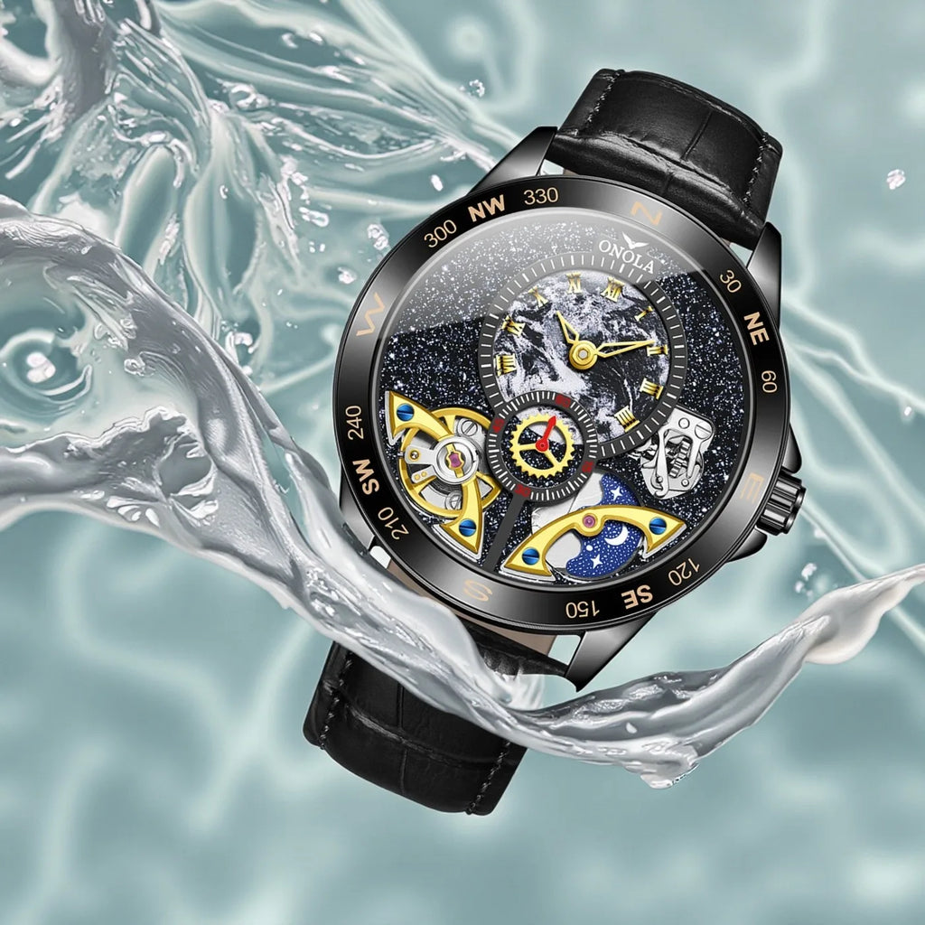 Around The World - Luxury Leather Men's Watch