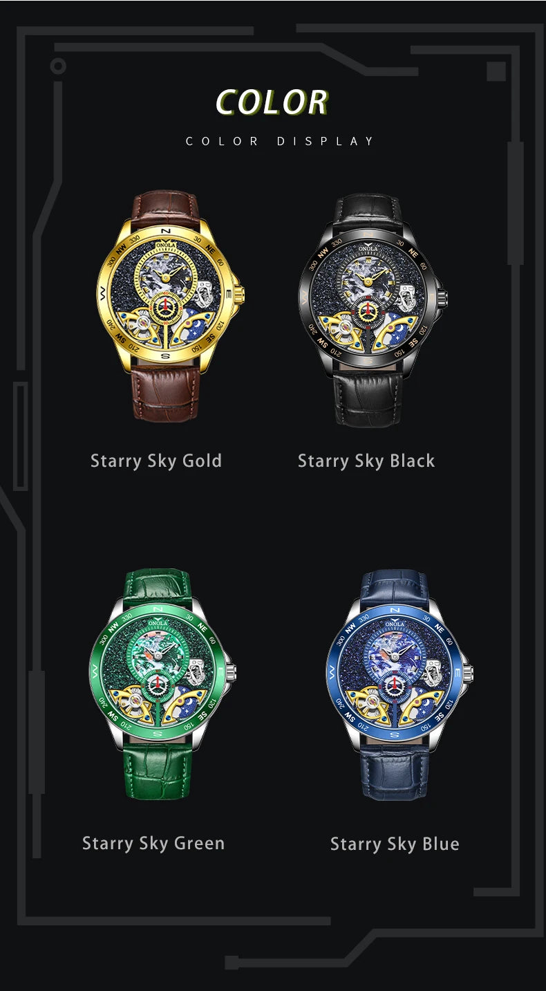 Around The World - Luxury Leather Men's Watch