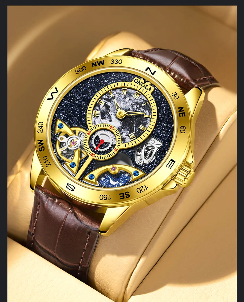 Around The World - Luxury Leather Men's Watch