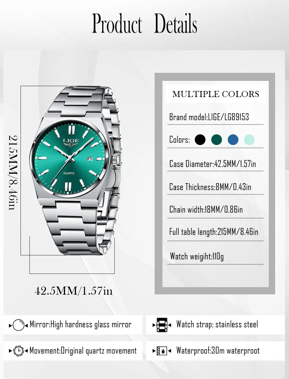 The Executive Steel - Minimalist Stainless Watch