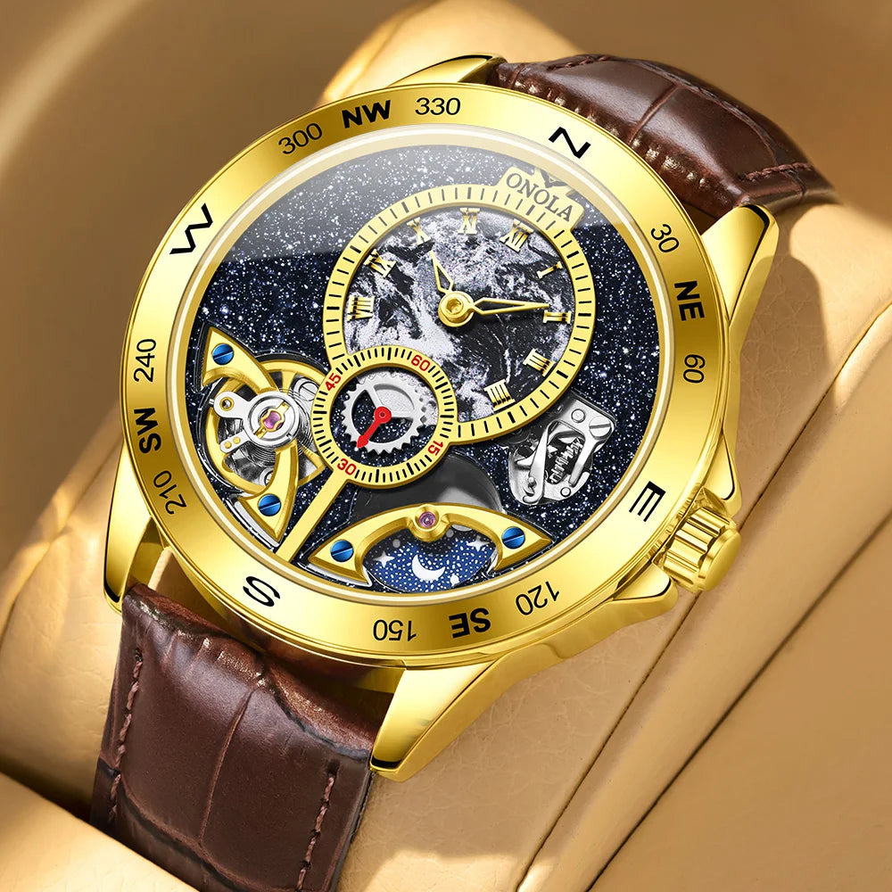 Around The World - Luxury Leather Men's Watch
