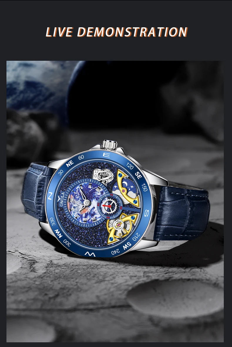 Around The World - Luxury Leather Men's Watch