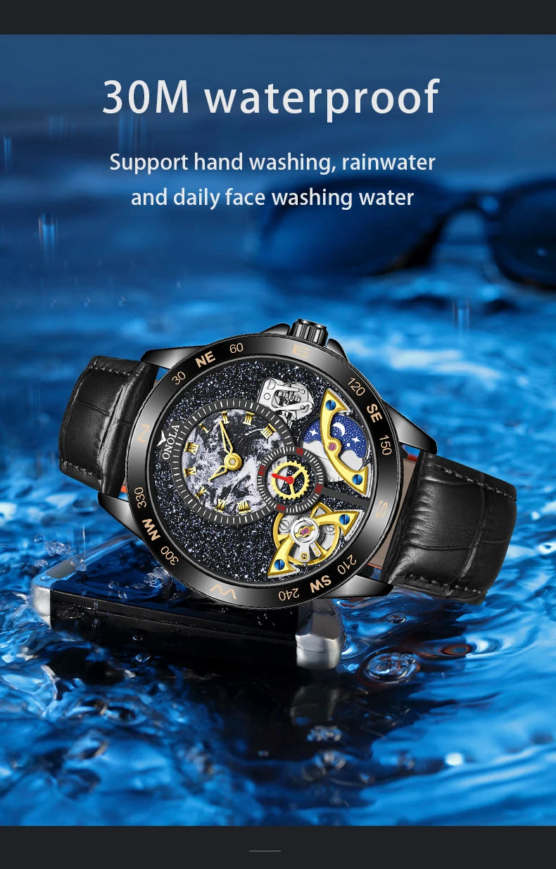 Around The World - Luxury Leather Men's Watch
