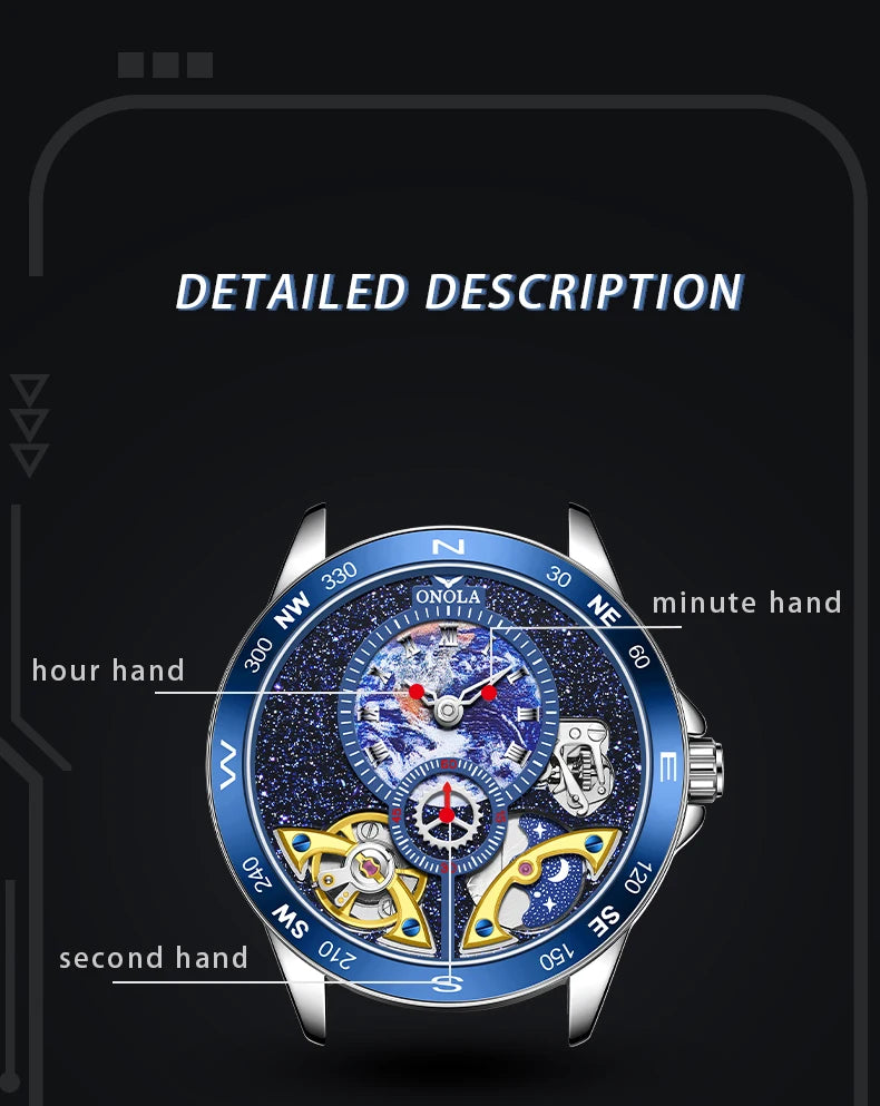 Around The World - Luxury Leather Men's Watch
